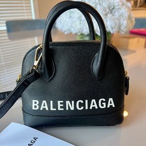 AUTHENTIC BALENCIAGA VILLE XXS HANDBAG IN BLACK/WHITE